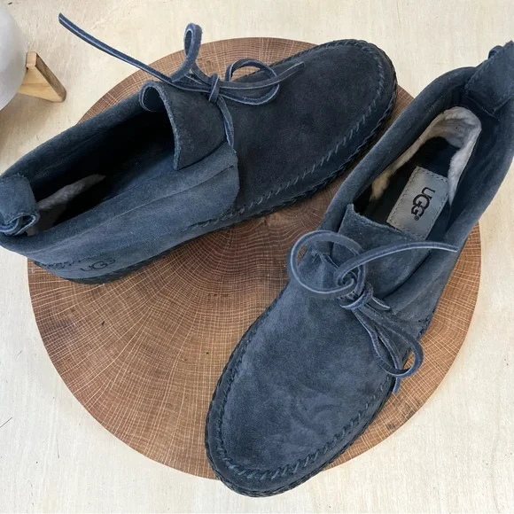 UGG | Black Suede Women's Woodlyn Moc Size 8 - Picture 2 of 16